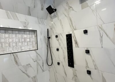 Inside of the bathroom floor view